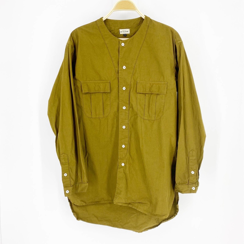House of St. Clair Green Long Button Down top - Picture 3 of 8